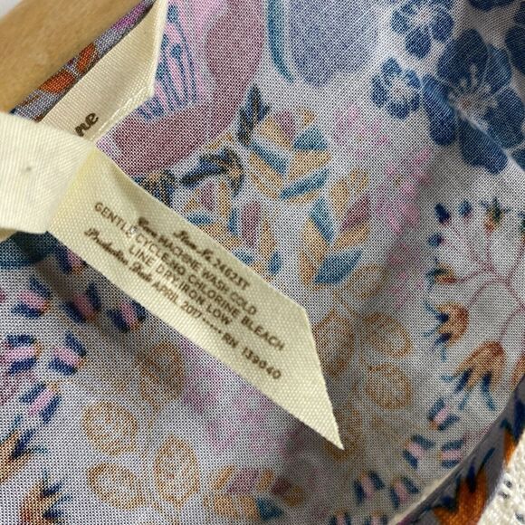 Matilda Jane Shirt Size Medium Floral Make Believe Sew Perfect Top Blouse Lace - Picture 4 of 6